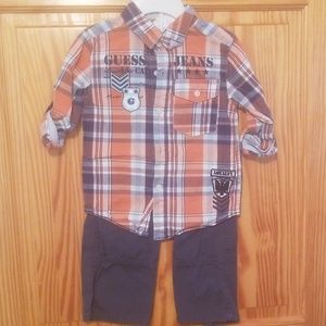 Boys Guess pant and shirt set.